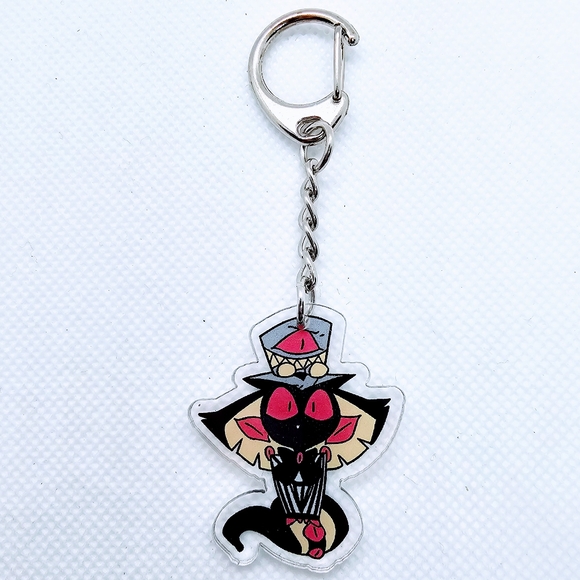 Hazbin Hotel Keychains! Adam Alastor Angel Husk Lucifer SirPentious ValentinoVox - Picture 7 of 9